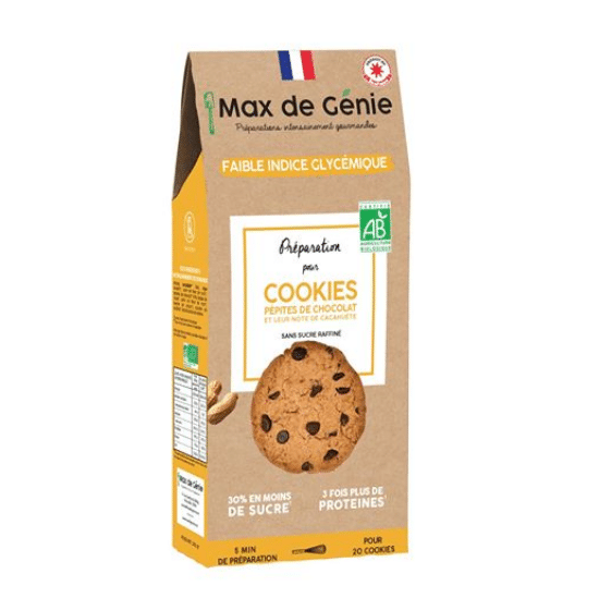 COOKIES PEPITES DE CHOCOLAT/CACAHUETE Marque MAX DE GENIE vendue sur Al'origin.fr