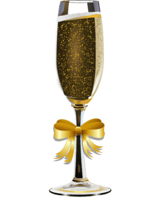 Coupe de champagne et son sorbet
