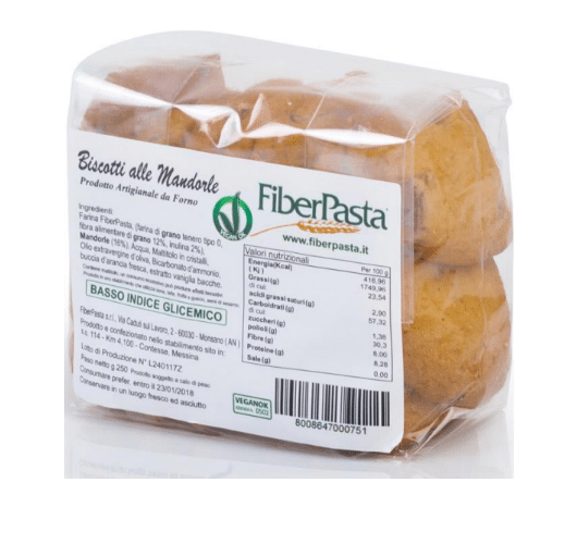 Biscuits aux amandes Fiberpasta - ig 42 vendus sur la boutique Al'Origin