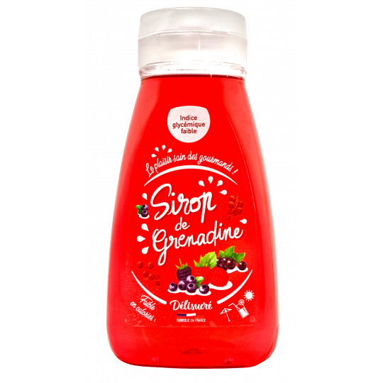 Sirop de grenadine Délisucré - faible indice glycémique, vendu chez Al'Origin