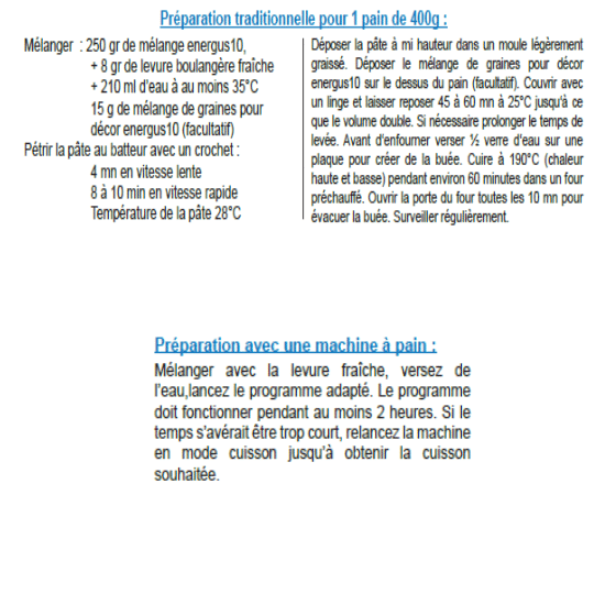 Panadis pain energus10 sur la boutique Al'Origin