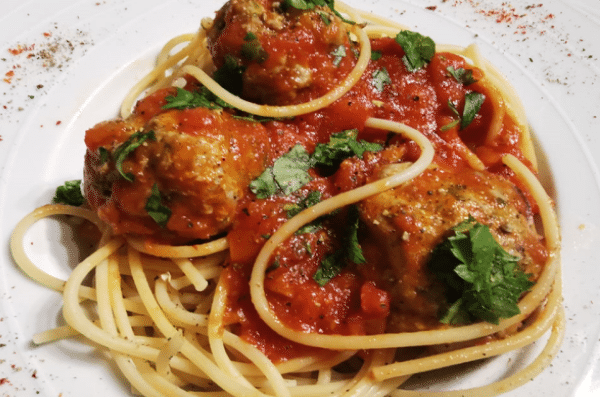 Spaghettis Aux Boulettes Pimentées - Spaghettis Fiberpasta IG 23 - Vendu chez al-origin.fr