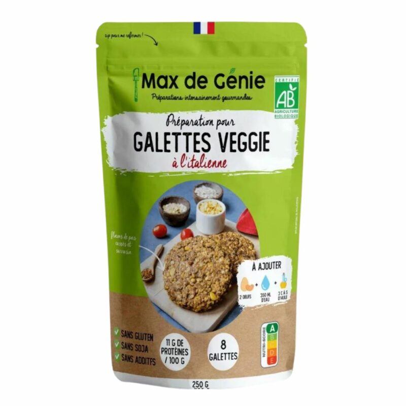 Préparation galettes végétales à l'italienne vendue sur Al'origin.fr