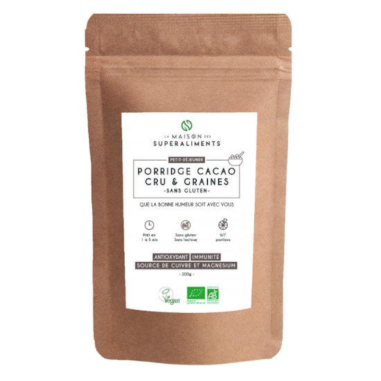 Porridge Cacao Cru & Graines Bio