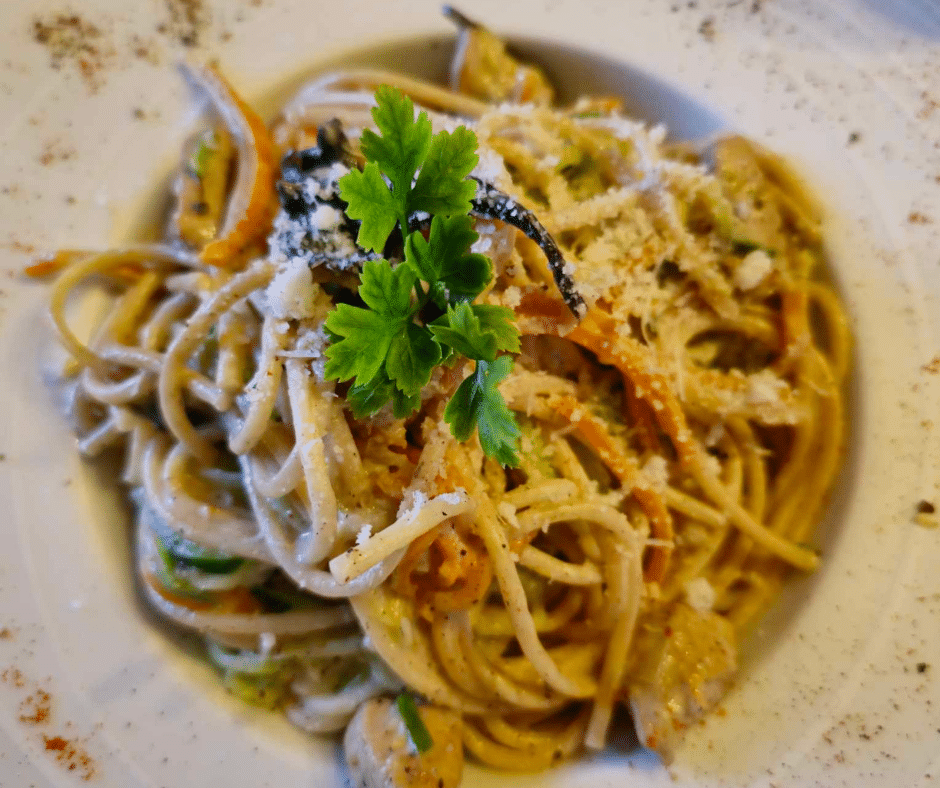 Spaghetti IG bas poulet-champignons